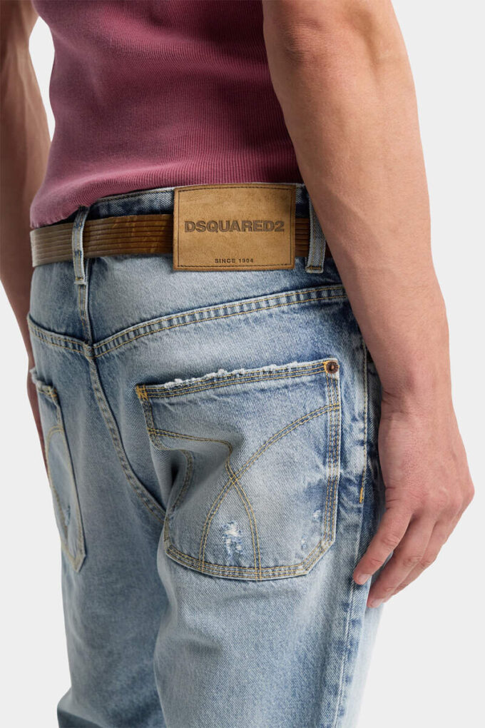 Licht Diagonale Wash Teddy-Jeans Licht Diagonale Wash Teddy-Jeans