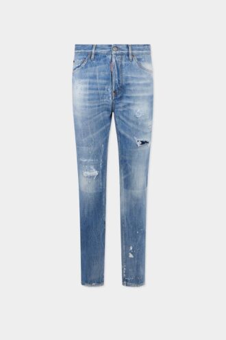 Licht gewaschene Teddy-Jeans