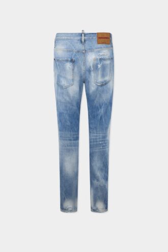 Licht gewaschene Teddy-Jeans