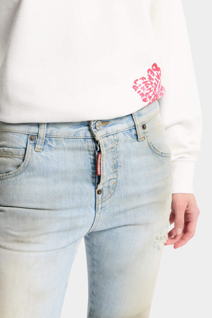 Licht gewaschene Teddy-Jeans Licht gewaschene Teddy-Jeans