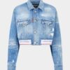 Licht gewassen boxy Jeans-jasje Licht gewassen boxy Jeans-jasje