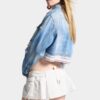 Licht gewassen boxy Jeans-jasje Licht gewassen boxy Jeans-jasje