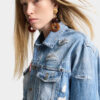 Licht gewassen boxy Jeans-jasje Licht gewassen boxy Jeans-jasje