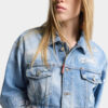 Licht gewassen boxy Jeans-jasje Licht gewassen boxy Jeans-jasje