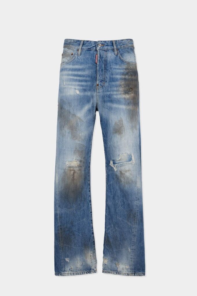 Licht verwassen, loszittende Jeans met gedraaide pasvorm Licht verwassen, loszittende Jeans met gedraaide pasvorm