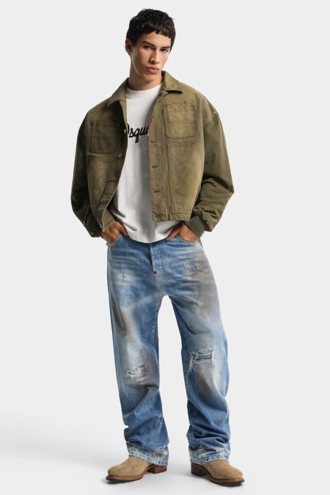 Licht verwassen, loszittende Jeans met gedraaide pasvorm Licht verwassen, loszittende Jeans met gedraaide pasvorm