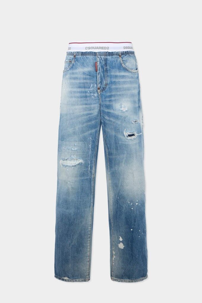 Lichtgewassen denim joggingbroek Lichtgewassen denim joggingbroek