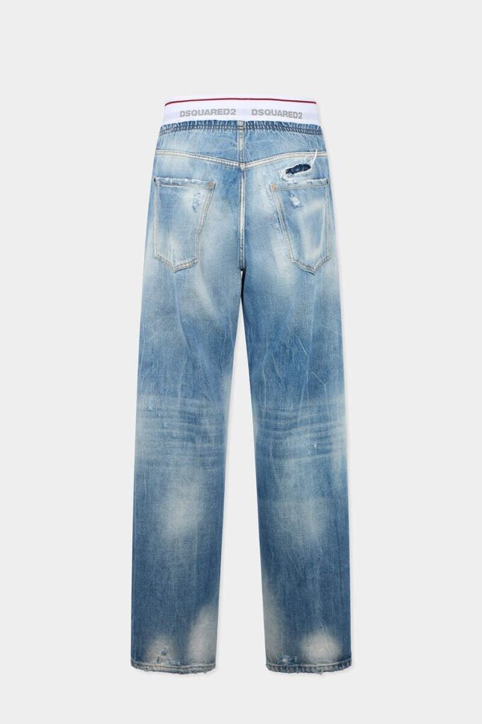 Lichtgewassen denim joggingbroek Lichtgewassen denim joggingbroek