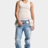 Lichtgewassen denim joggingbroek Lichtgewassen denim joggingbroek
