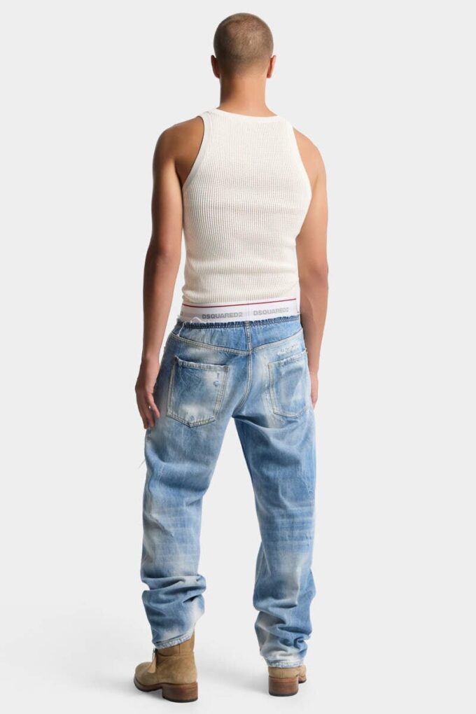 Lichtgewassen denim joggingbroek Lichtgewassen denim joggingbroek