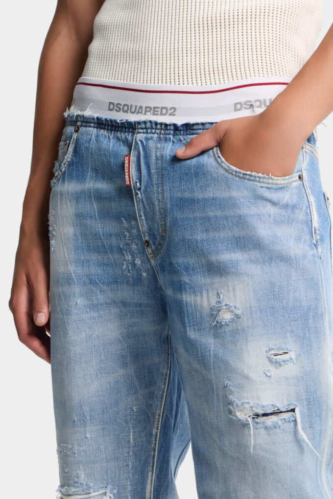 Lichtgewassen denim joggingbroek Lichtgewassen denim joggingbroek