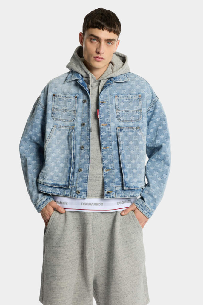 Lichtgewassen utility-jeansjasje Lichtgewassen utility-jeansjasje