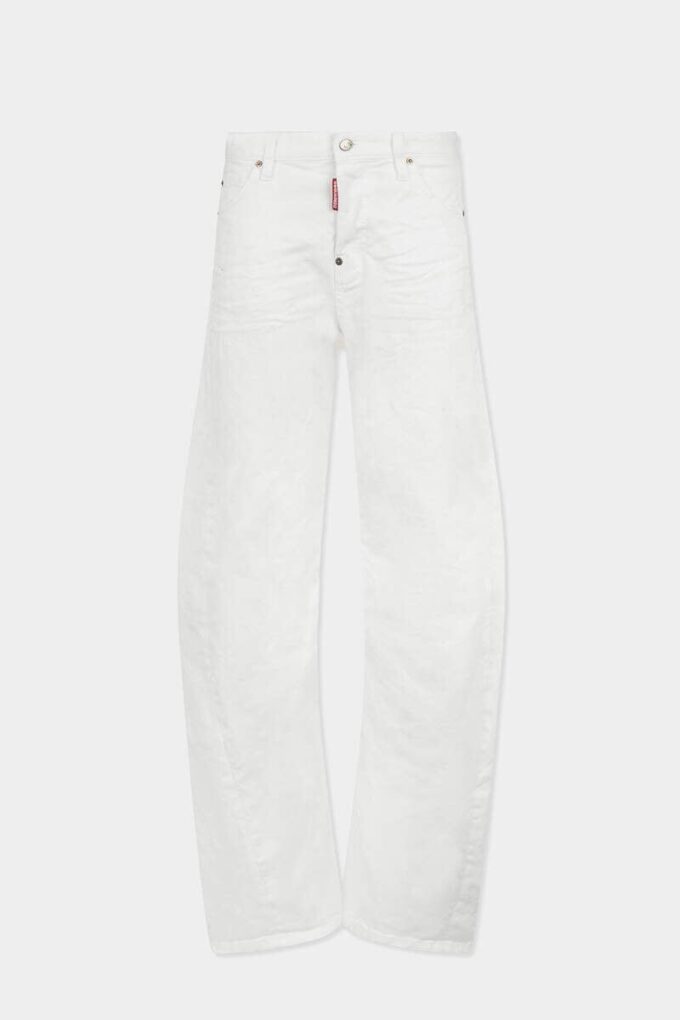 Loszittende Twst-Jeans, in de massa geverfd Loszittende Twst-Jeans, in de massa geverfd