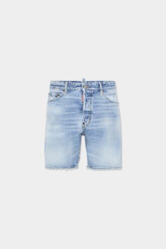 Marineblauwe korte broek met lichte wassing Marineblauwe korte broek met lichte wassing