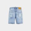 Marineblauwe korte broek met lichte wassing