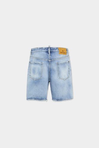 Marineblauwe korte broek met lichte wassing Marineblauwe korte broek met lichte wassing