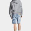 Marineblauwe korte broek met lichte wassing