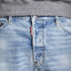 Marineblauwe korte broek met lichte wassing