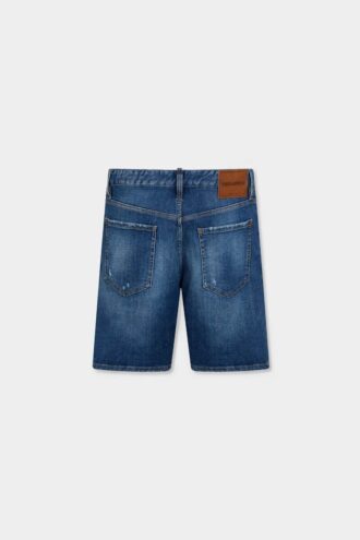 Marineblauwe korte broek met medium wassing Marineblauwe korte broek met medium wassing