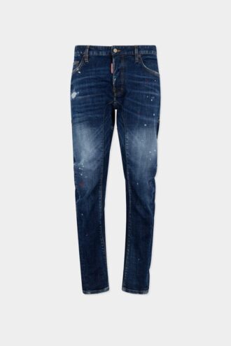 Medium Red Spot Wash Biker Jean