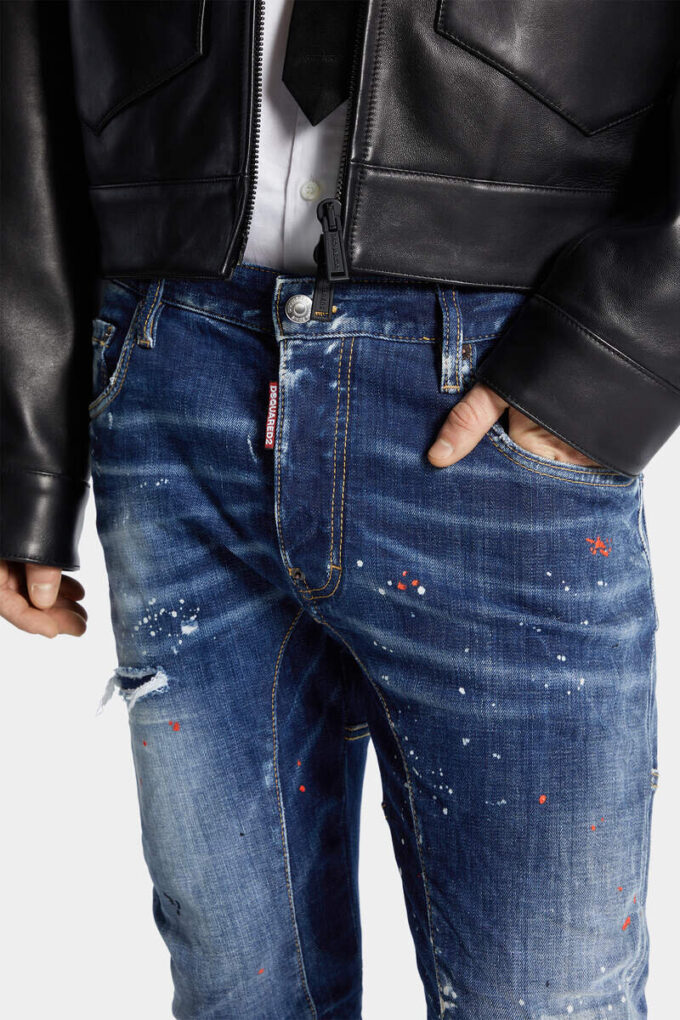 Medium Red Spots Wash Tidy Biker Jeans Medium Red Spots Wash Tidy Biker Jeans