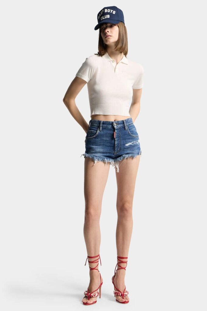 Medium Wash Trucker Hotpants Medium Wash Trucker Hotpants