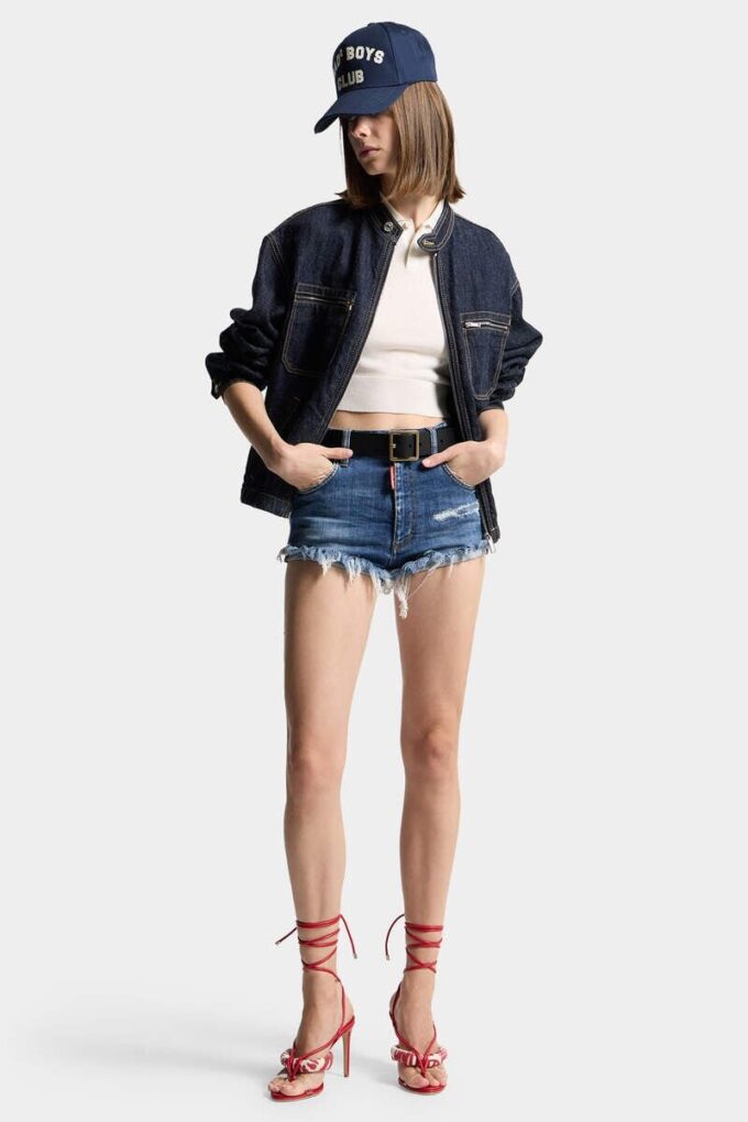 Medium Wash Trucker Hotpants Medium Wash Trucker Hotpants