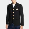 Militaire blazer met enkele rij knopen