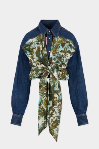 Monkey Business Denim Mix Cropped Overhemd