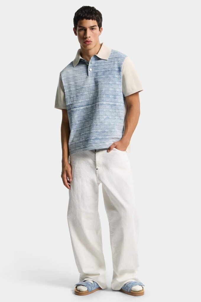 Monogram gebreid poloshirt Monogram gebreid poloshirt