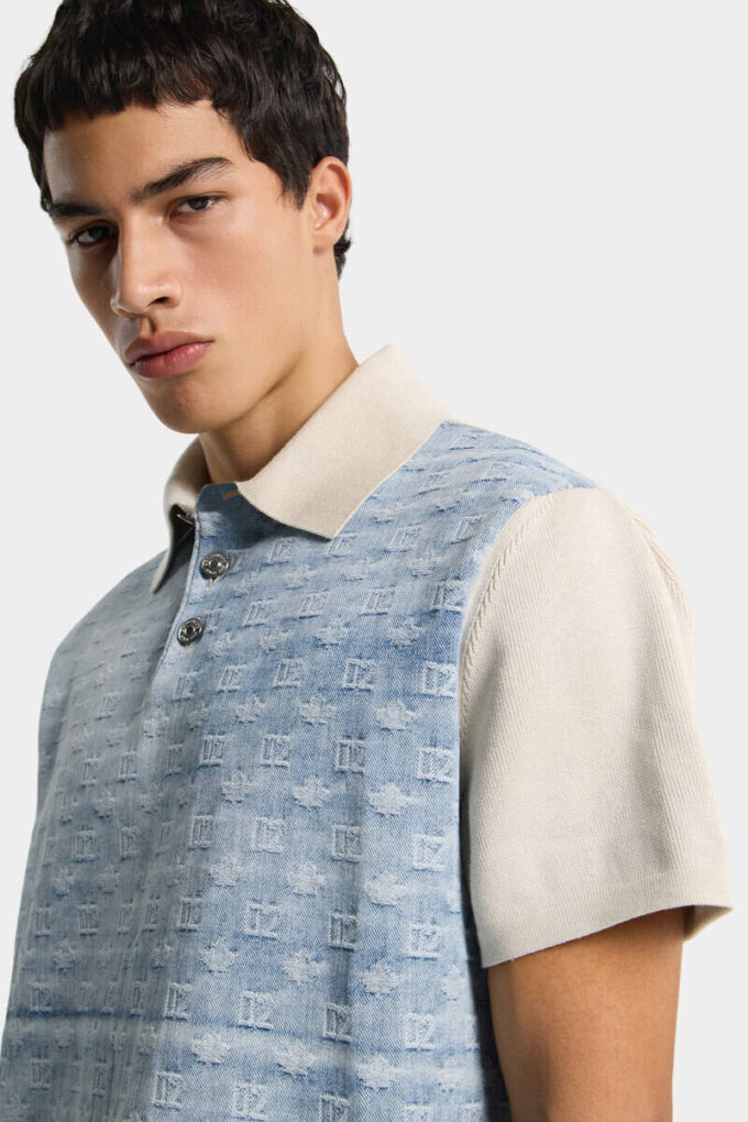 Monogram gebreid poloshirt Monogram gebreid poloshirt