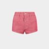Oxford-denim hotpants met hoge taille Oxford-denim hotpants met hoge taille