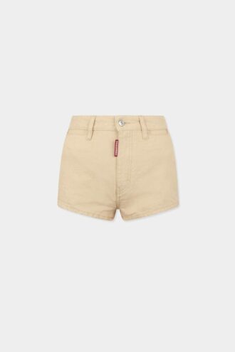 Oxford-denim hotpants met hoge taille