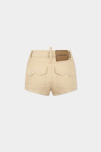 Oxford-denim hotpants met hoge taille