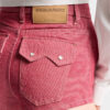 Oxford-denim hotpants met hoge taille Oxford-denim hotpants met hoge taille