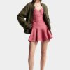 Oxford-denim jurk met volants Oxford-denim jurk met volants
