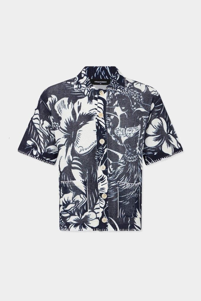 Polo met korte mouwen en dansende bloemen