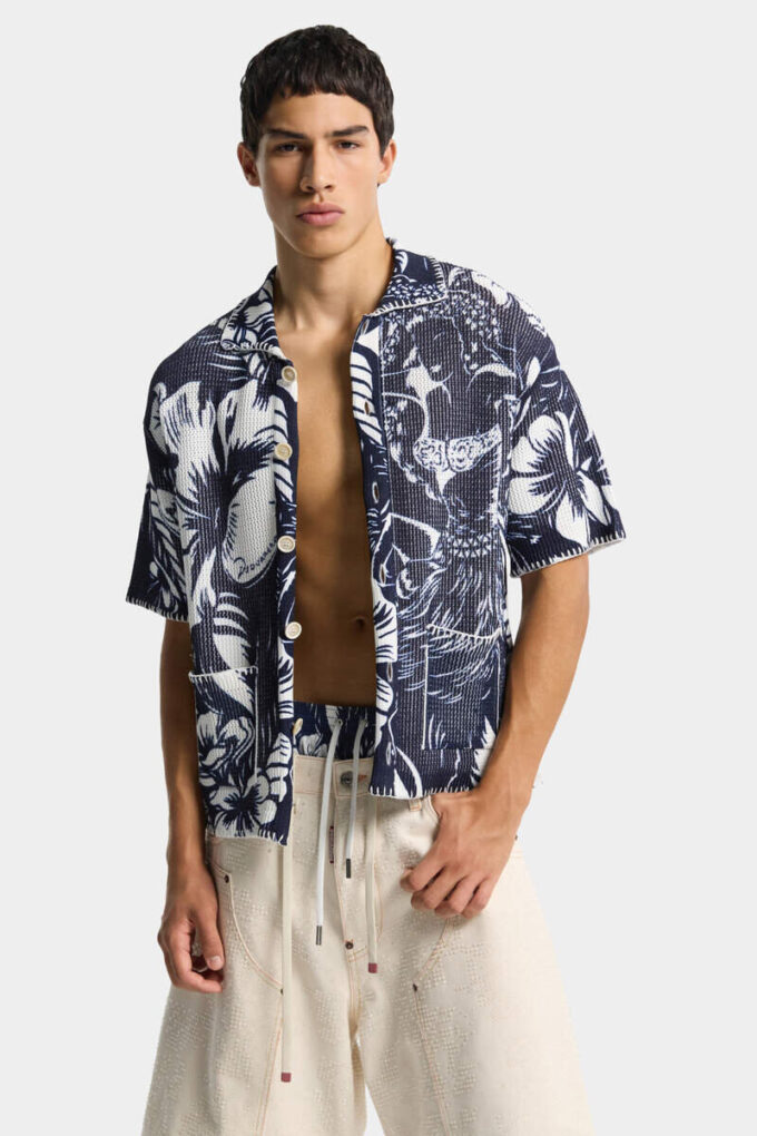 Polo met korte mouwen en dansende bloemen