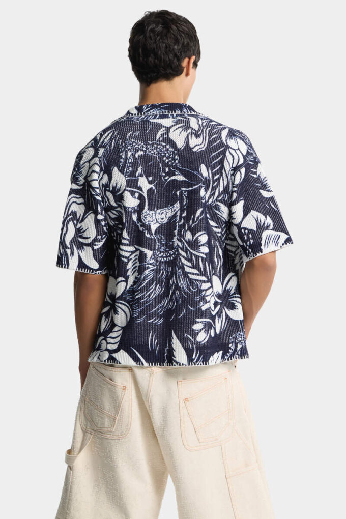 Polo met korte mouwen en dansende bloemen