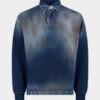 Polo met lange mouwen en denimeffect