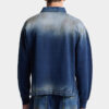 Polo met lange mouwen en denimeffect