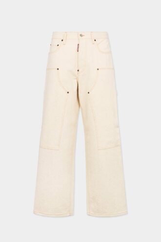 Raw Wash glanzende baggy carpenter-Jeans