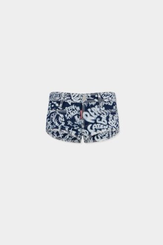 Rebel Hibiscus Dark Flower Wash-korte broek
