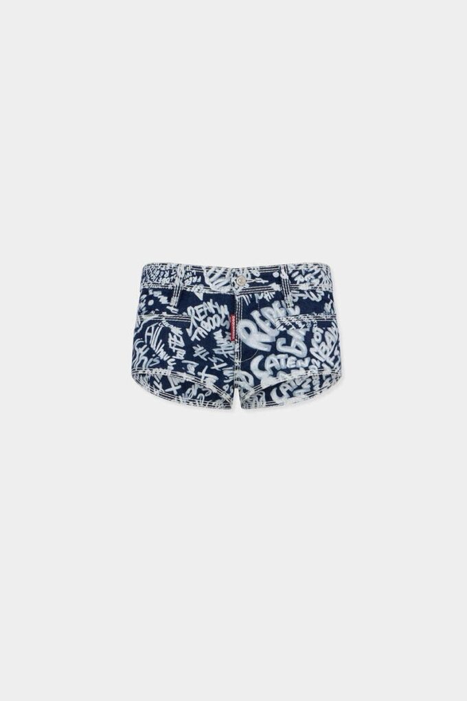 Rebel Hibiscus Dark Flower Wash-korte broek