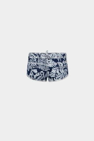Rebel Hibiscus Dark Flower Wash-korte broek