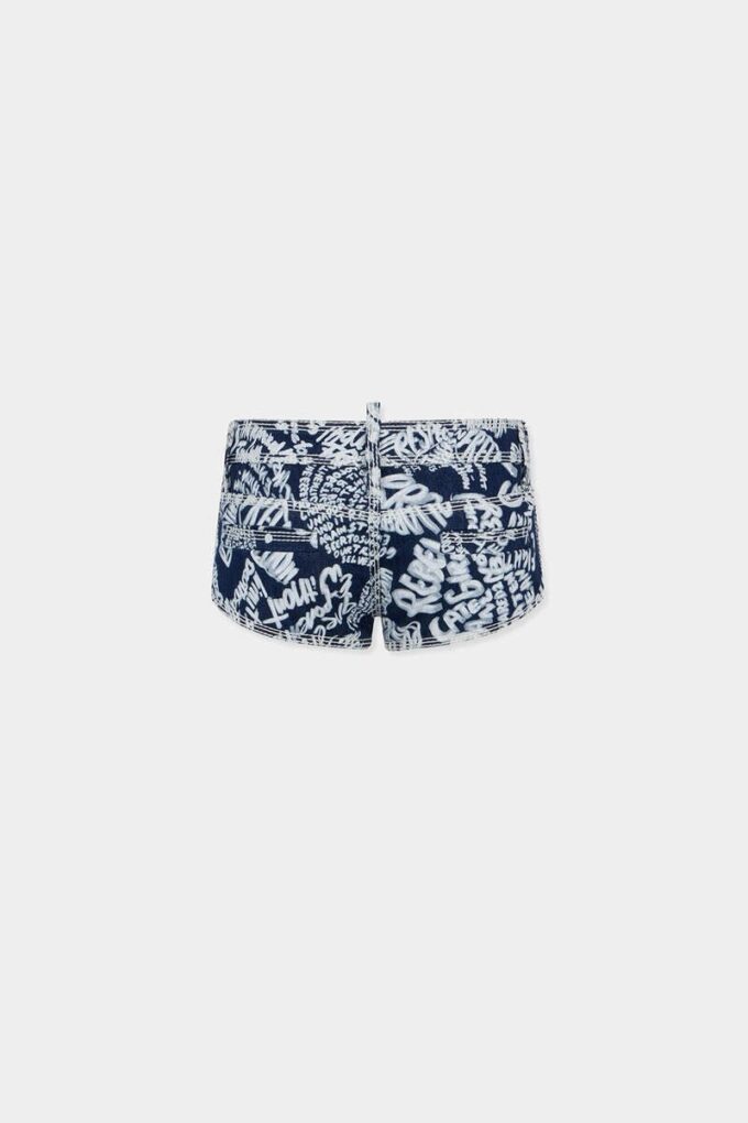 Rebel Hibiscus Dark Flower Wash-korte broek