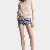 Rebel Hibiscus Dark Flower Wash-korte broek