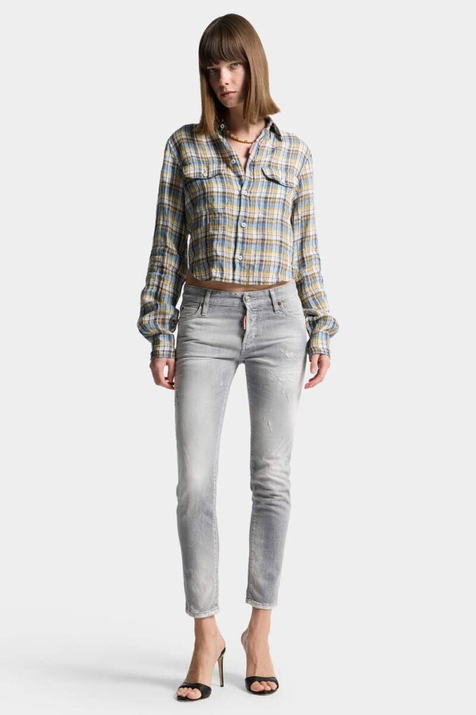 Skinny jeans met geborstelde grijze wassing Skinny jeans met geborstelde grijze wassing