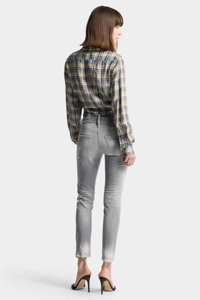 Skinny jeans met geborstelde grijze wassing Skinny jeans met geborstelde grijze wassing