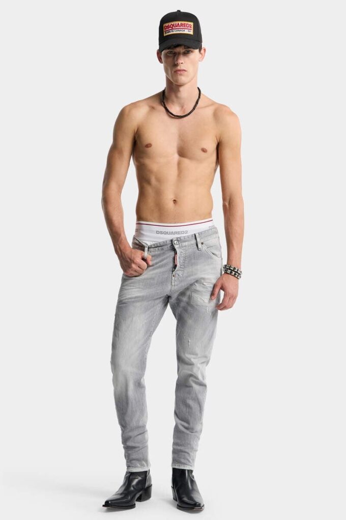 Slim Twist-Jeans met geborstelde grijze wassing